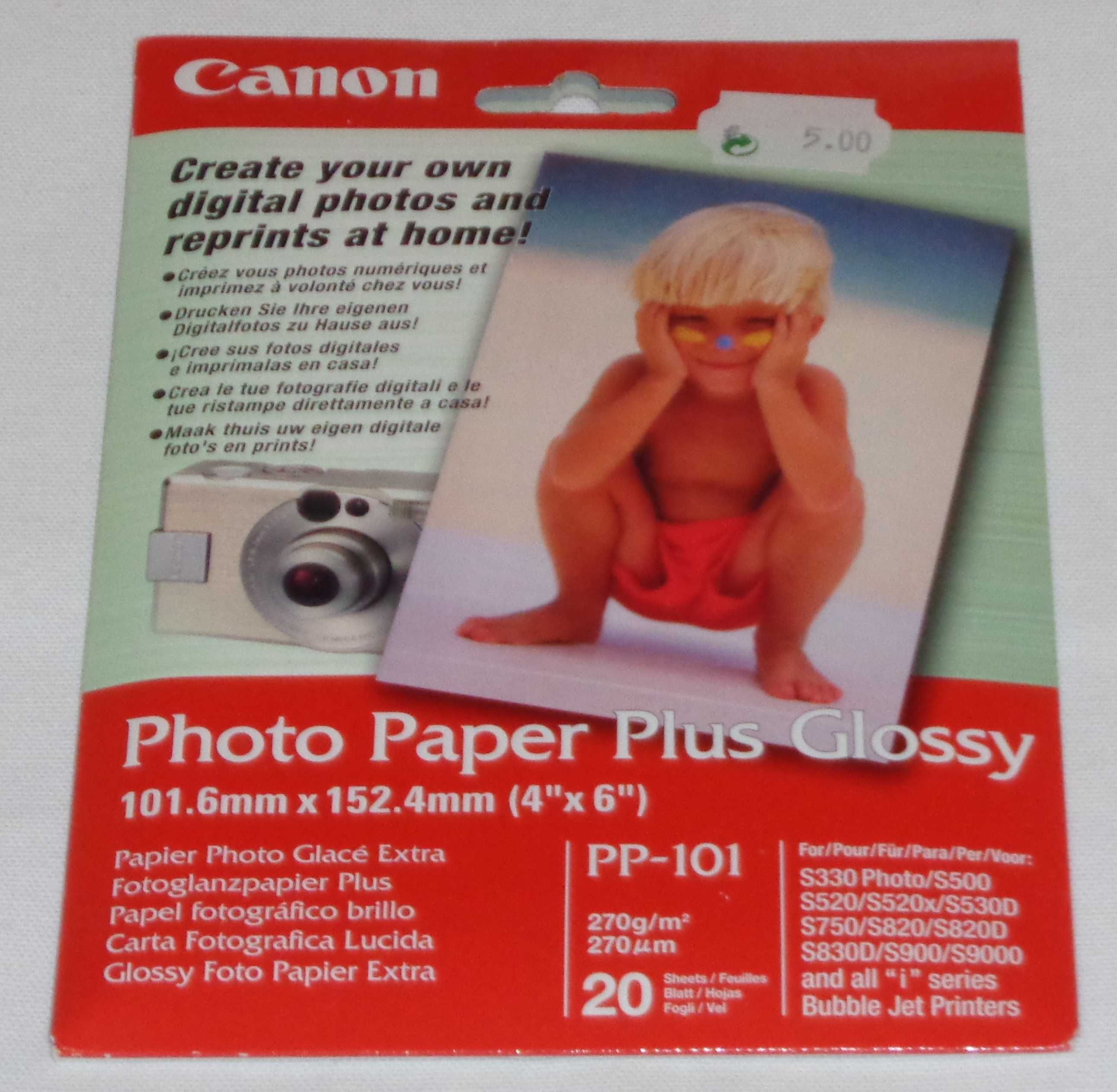 2 embalagens de papel fotográfico Canon Photo Paper Plus Glossy