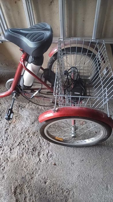 Rower Tolek trójkołowy średni 20 cali elektryczny 3-biegowy