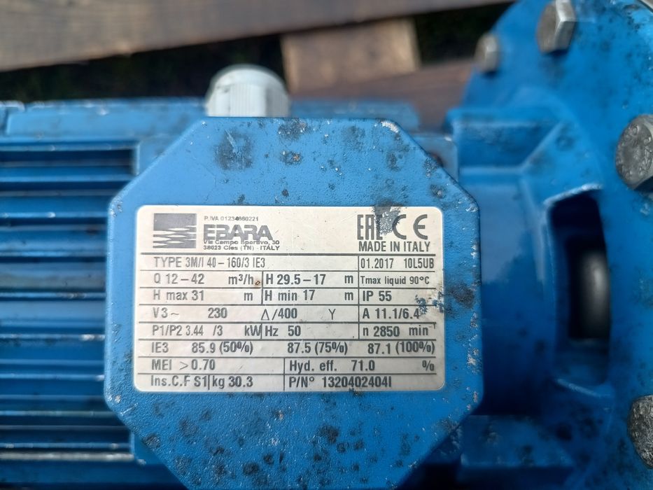 Pompa Ebara, 12-42m3, nawadnianie, nie lowara, storkl