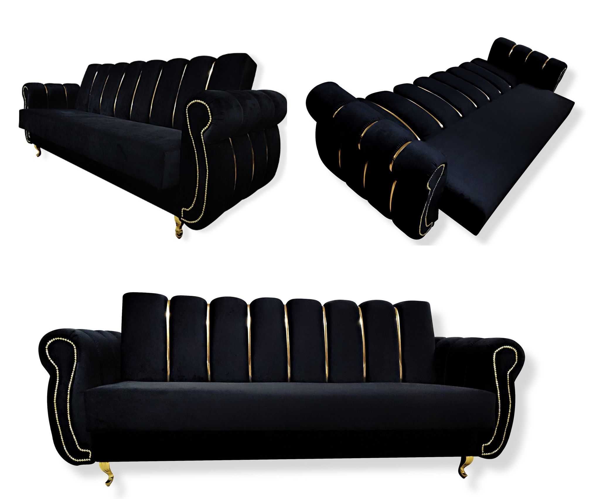 RATY komplet wypoczynkowy zestaw Chesterfield sofa glamour fotel uszak