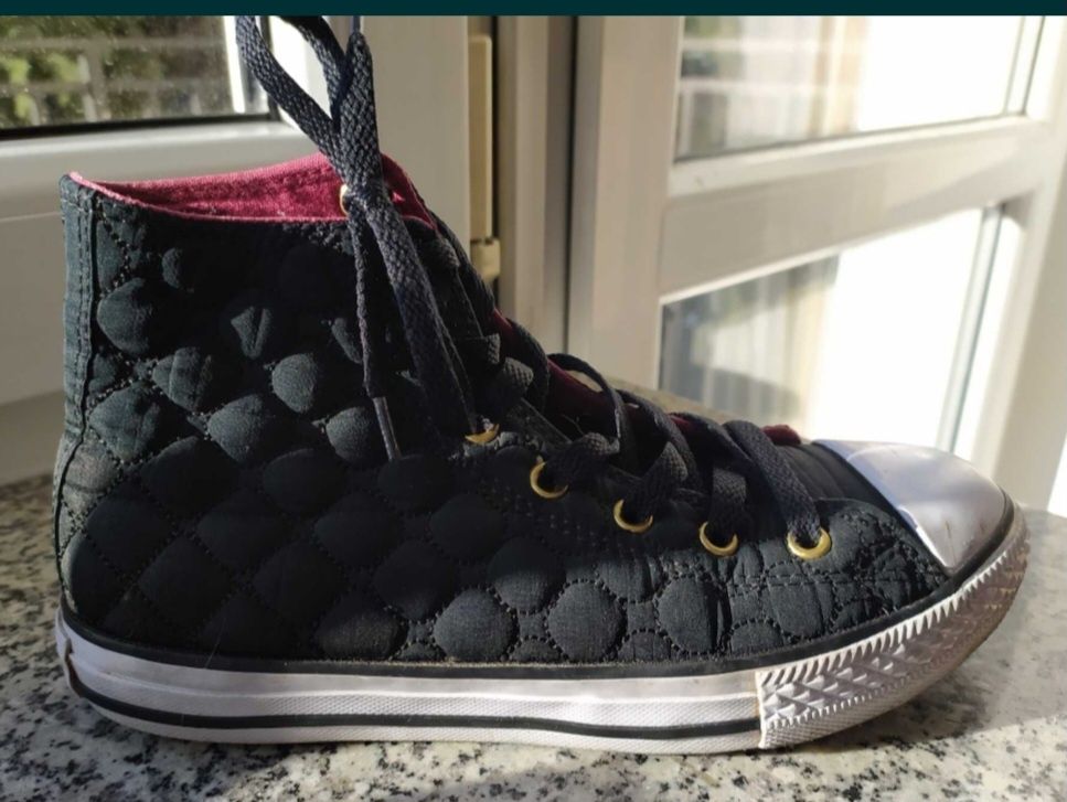 Converse czarne pikowane rozm.35 trampki