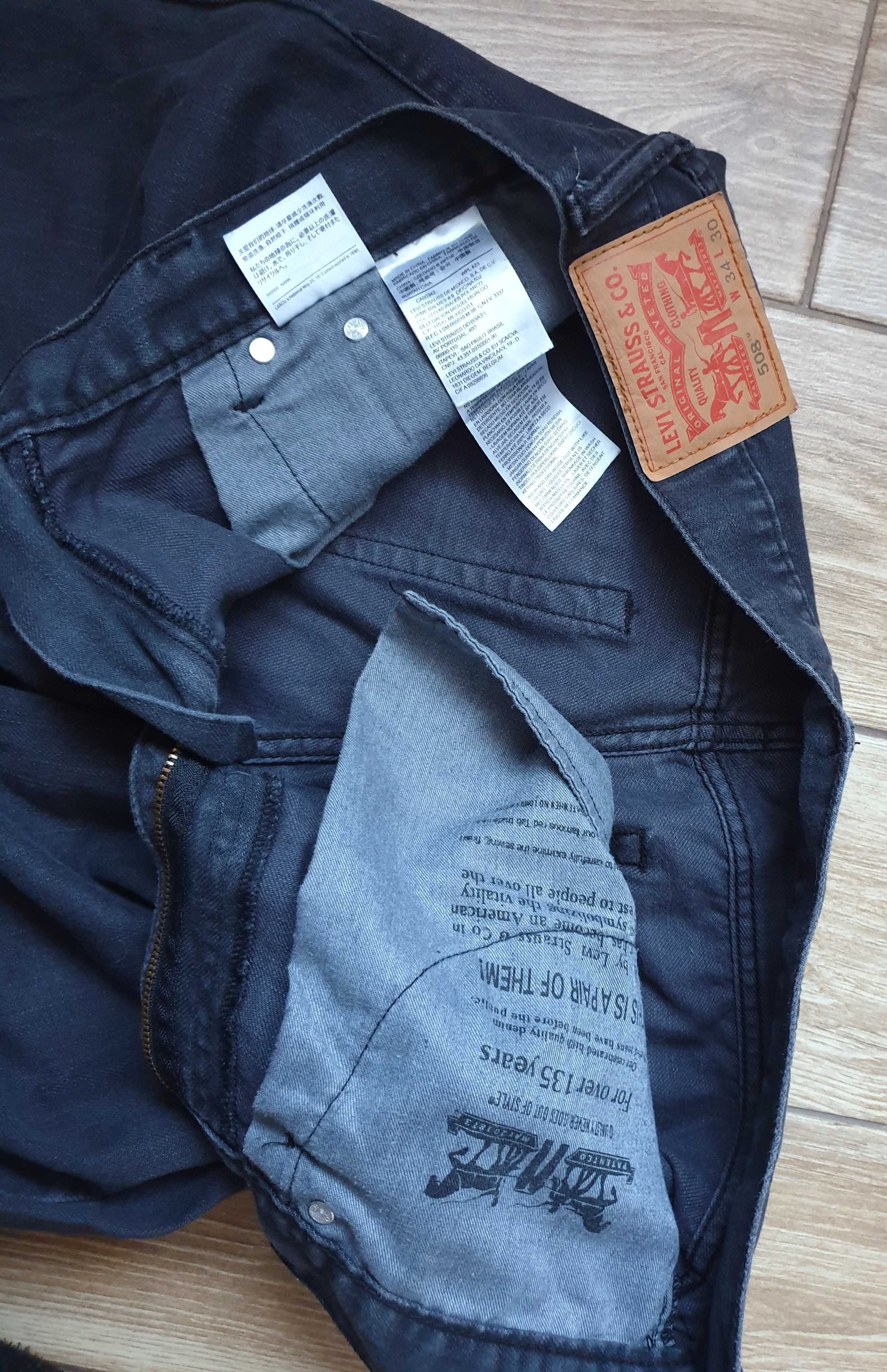 джинси Levis 508 34x30 "варені" темно-темно сірі