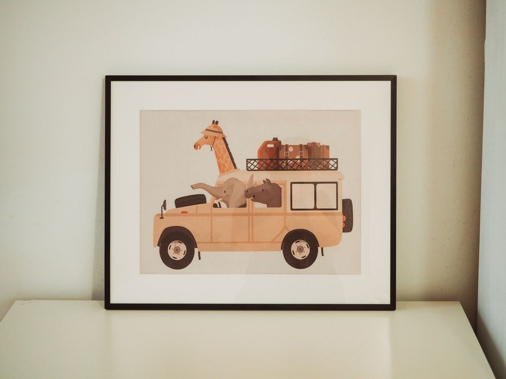 Plakat na płótnie safari do pokoju dziecięcego zwierzęta 30x40