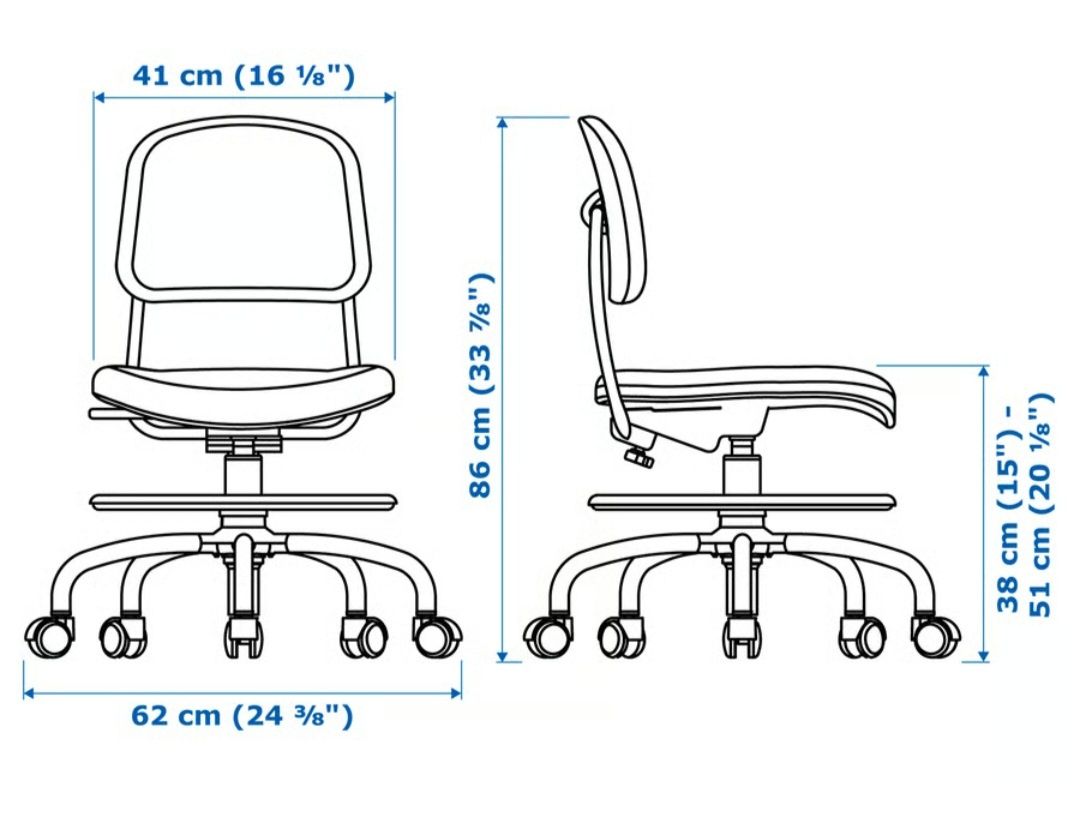 Dziecięce krzesło biurowe ikea