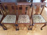 Krzesła drewniane zdobione 5 sztuk