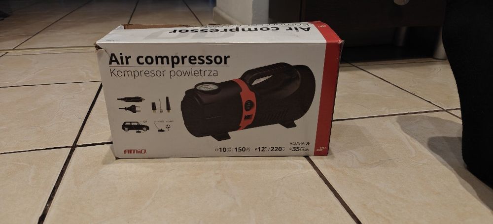 Kompresor do kół sprężarka, praktycznie nowy, zasilanie 230v i z zapal