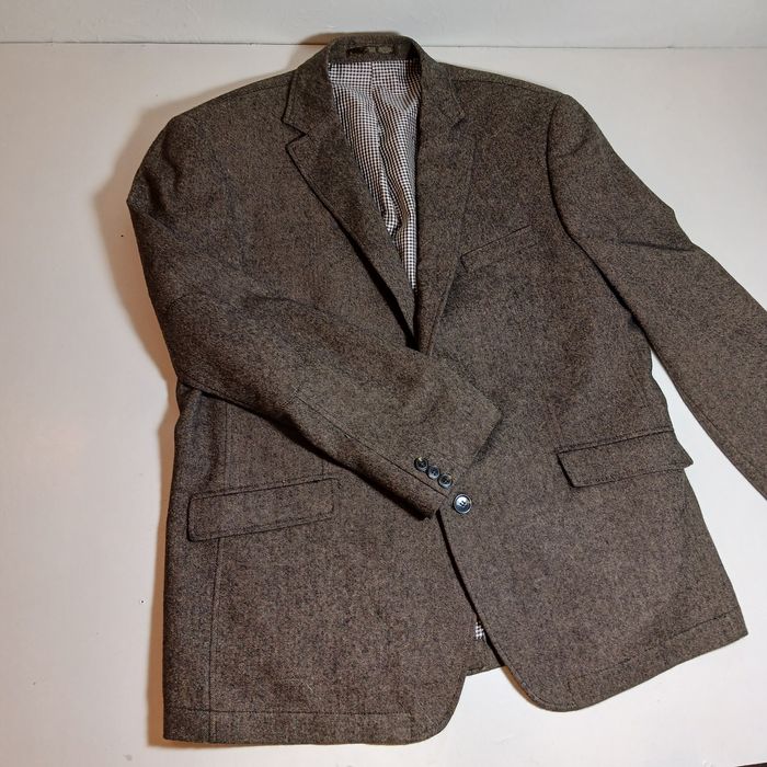 Marynarka ciemny brąz z wełną ciepła