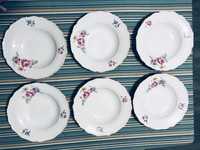 Набор фарфоровых тарелок антиквариат Чехословакия цветы винтаж