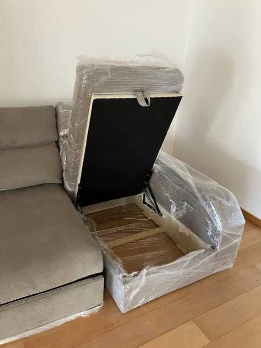 Sofá 3 lugares c/chaise longue, Hillared antracite, ESKILSTUNA