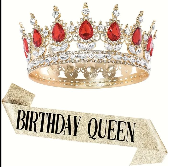 Корона + стрічка на торт день народження