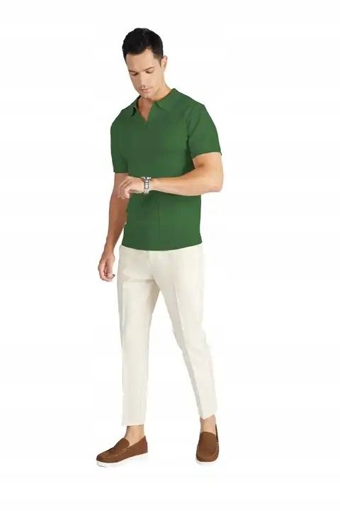 Męska koszulka Polo Zielona bardzo wygodna i elastyczna Rozmiar XXXL