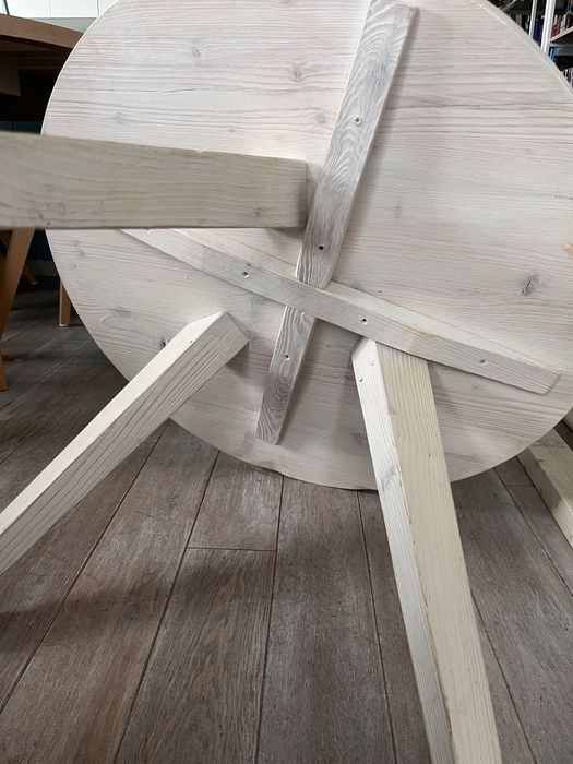 Stolik stół okrągły świerk skandynawski