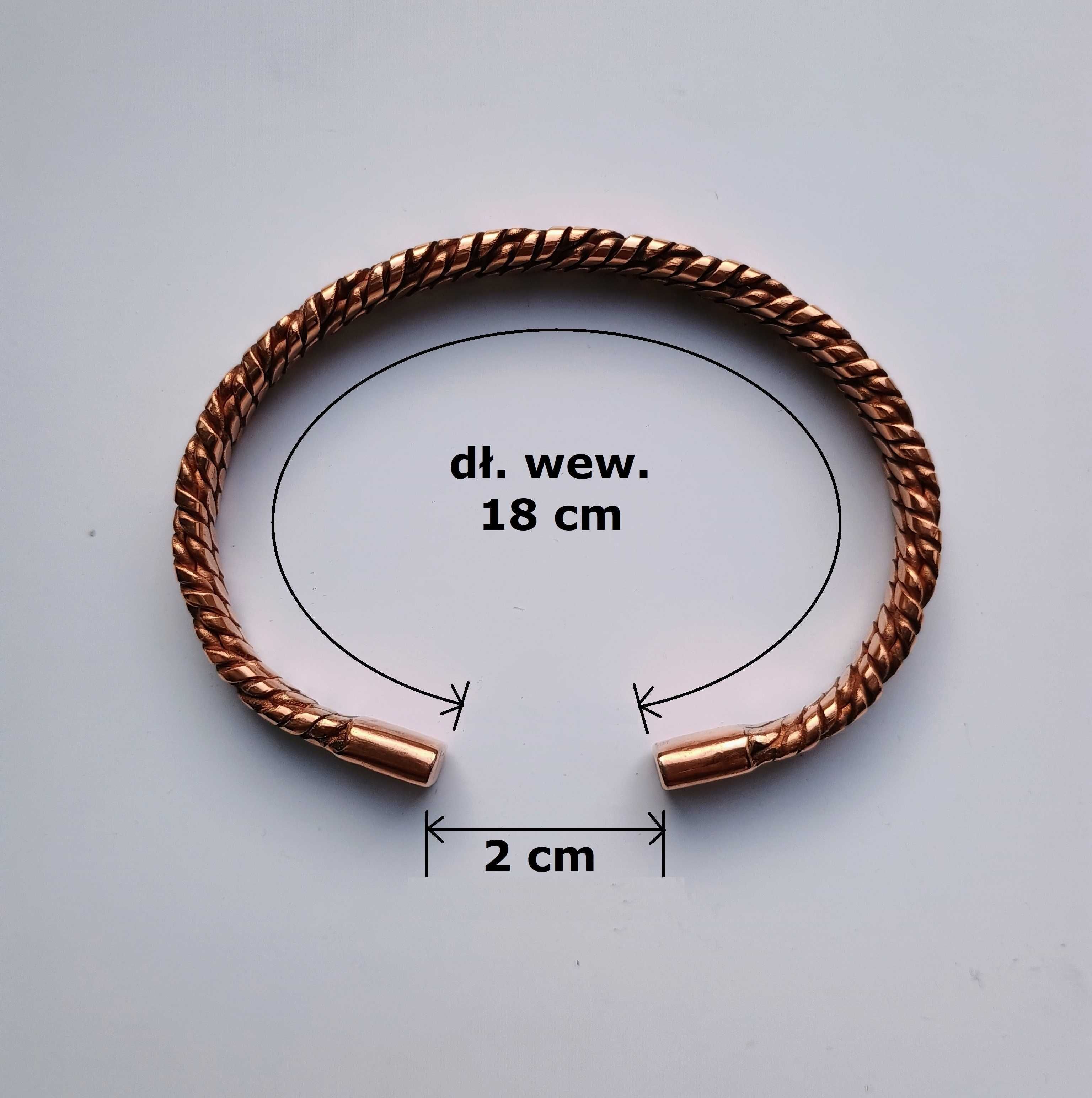 Bransoletka Miedziana M3 – dł. wew. 18cm, szer. 8mm gr. 4mm