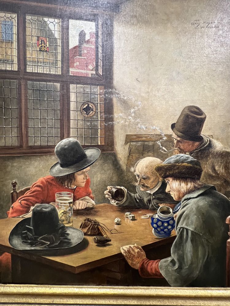 Картина старовинна «Чотири гравці у кістки»Клаус Мейєр