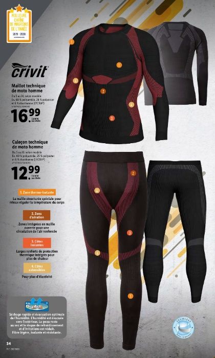 Термобілизна активна зональна (термобелье) Crivit