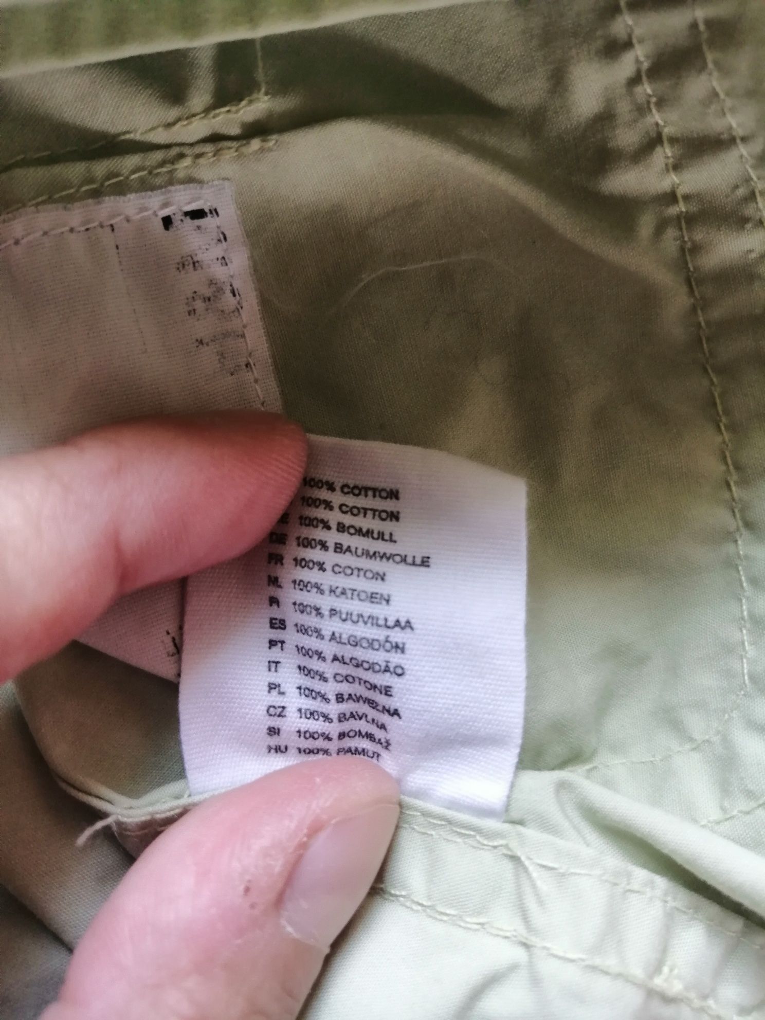 Bawełniana marynarka żakiet zielony H&M 116