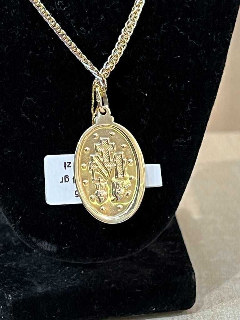 Złoty łańcuszek Lisi Ogon z cudownym medalikiem, pr585, 8.76gr/Komis