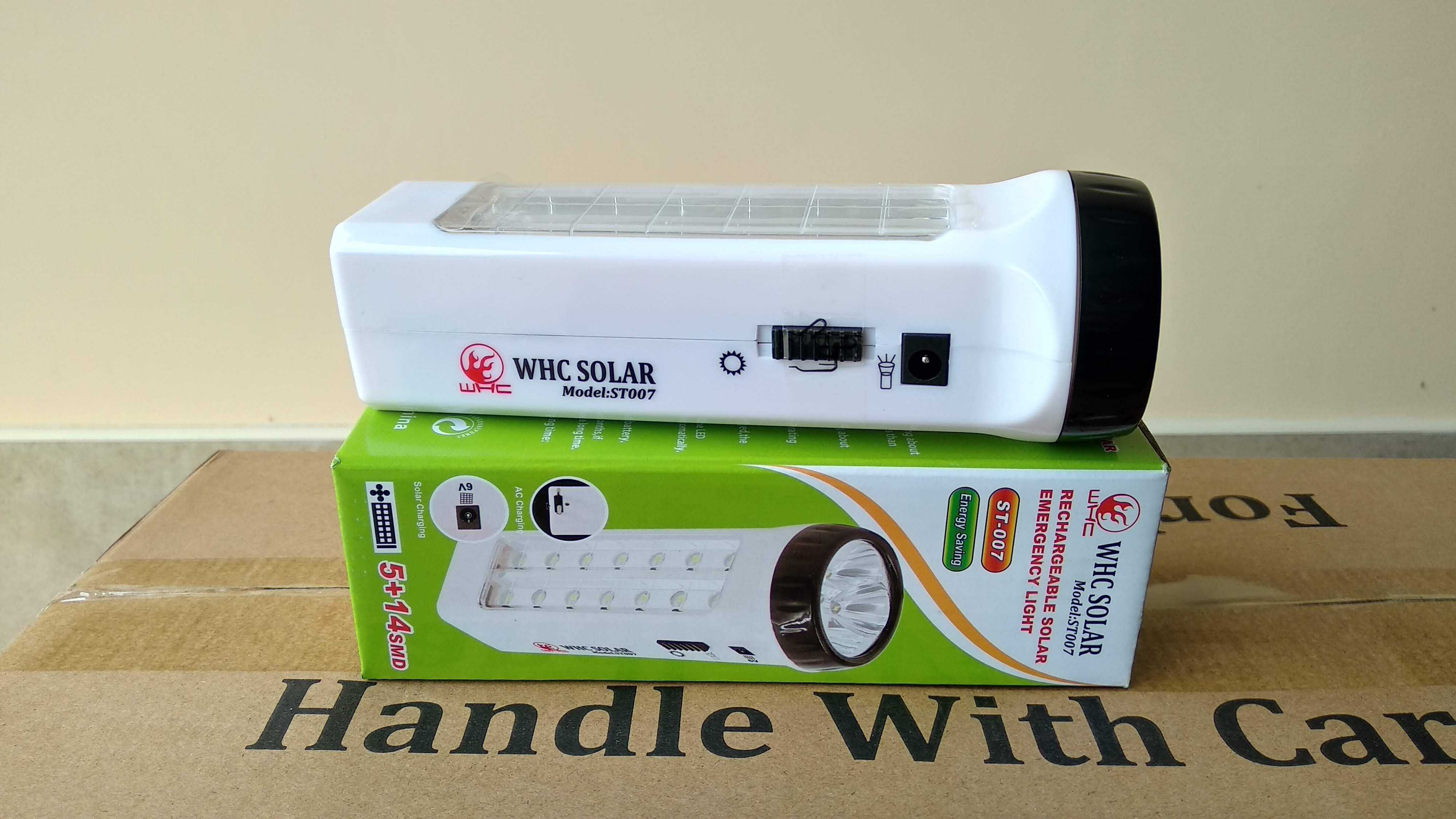 WHC Solar ліхтарик для кемпінга з акумом і сонячною панелю