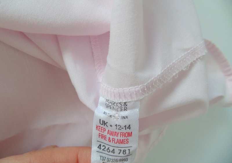 Marks&Spencer jasno różowa gładka koszula nocna bez rękawków