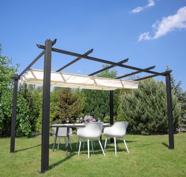 Pergola wiata 3x4 składana stalowa grafit