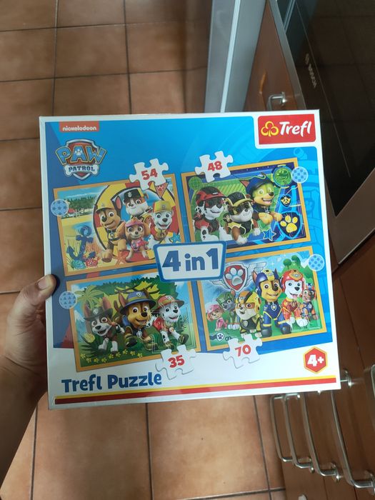 Puzzle psi patrol 4w1 duże 4+ trefl układanka