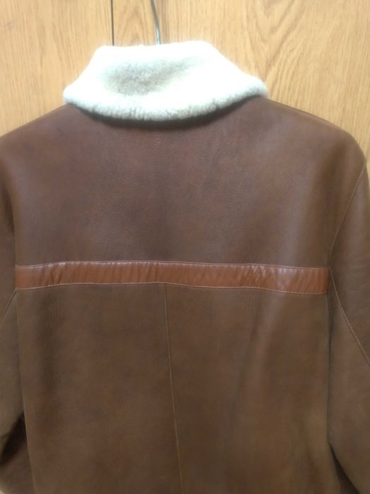 Чоловіча зимова шкіряна куртка(дублянка)