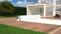 Cobertura de Segurança solar piscinas, laminas policarbonato de 3,5x3m