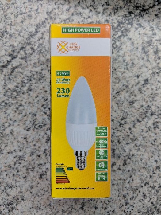 Lâmpada LED Vela E14 4,5W