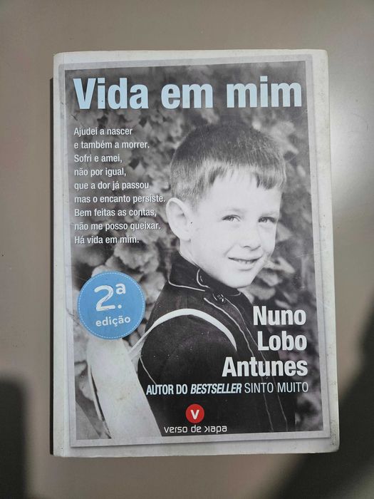 Livro "Vida em mim" de Nuno Lobo Antunes
