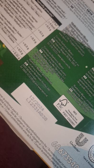 Kalendarz adwentowy z herbatami Lipton 24 winter warmers DATA 12.2024