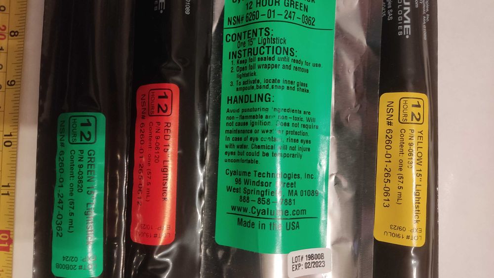 PAKIET 9 szt. + 3 szt. Światło Chemiczne - CYALUME Tactical Light -15"