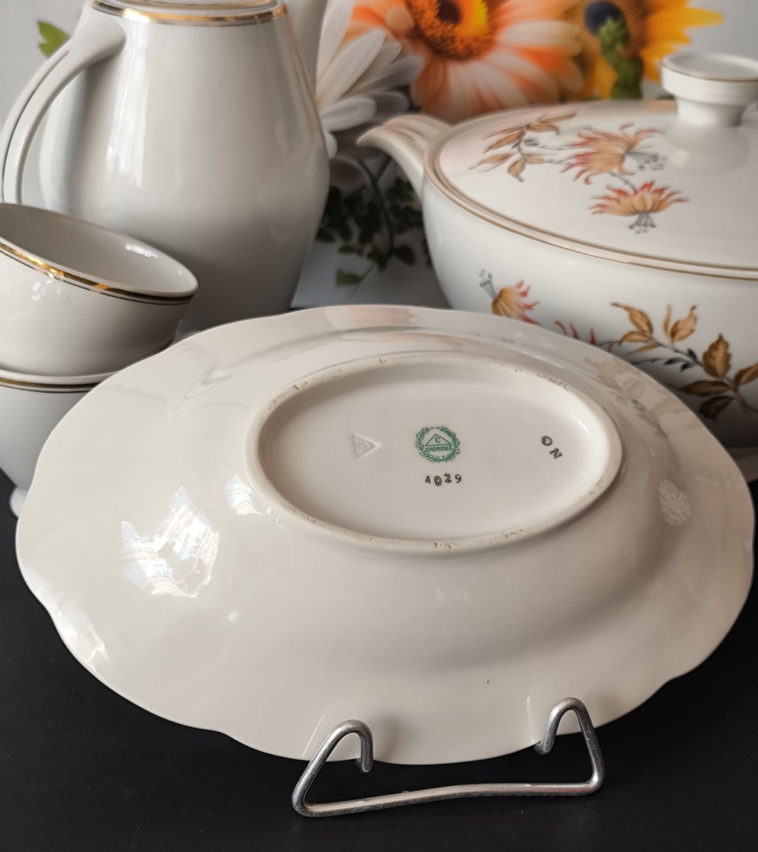Półmisek + kabaret Chodzież piękna stara porcelana