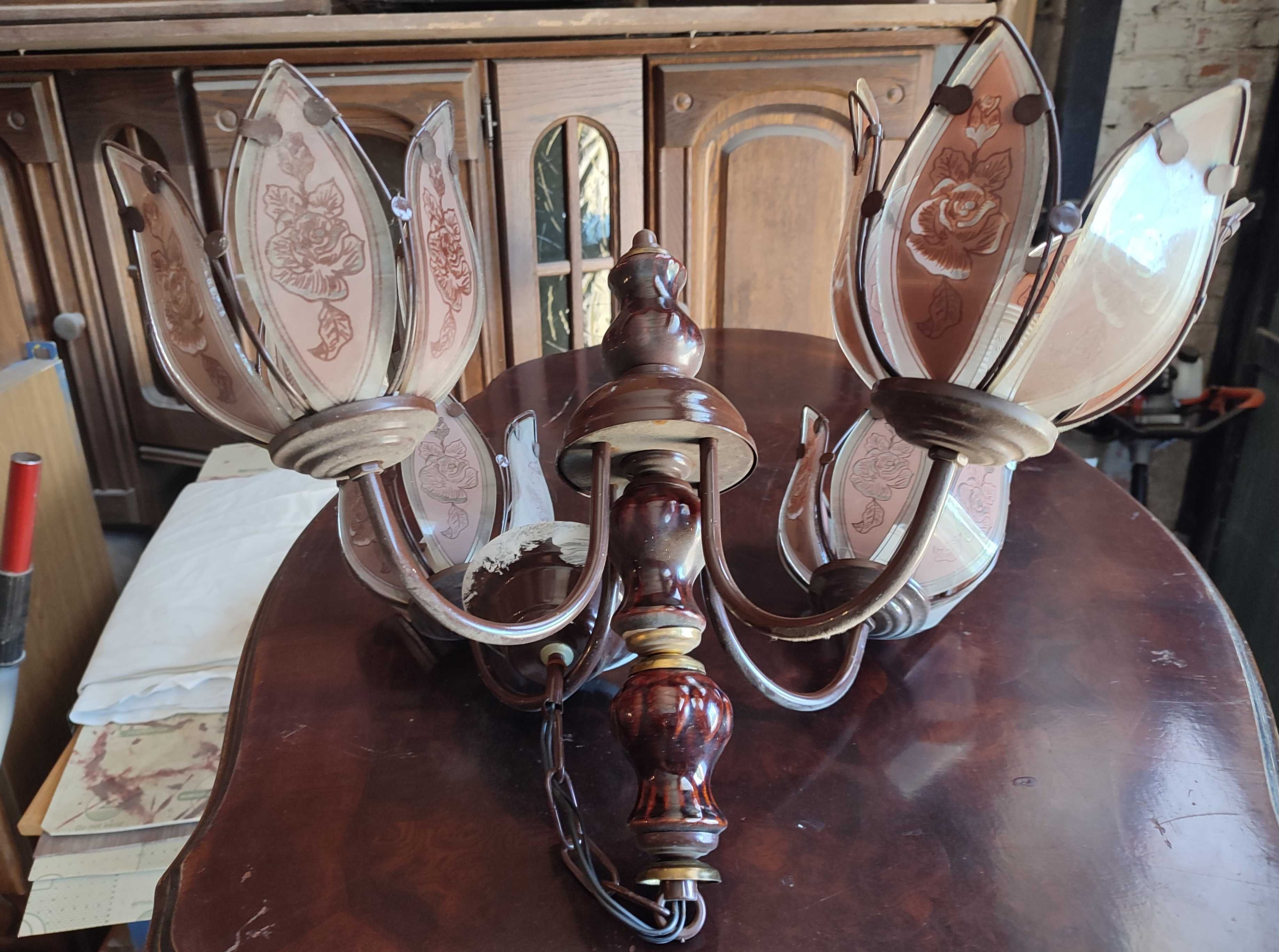 Żyrandol lampa szkło ceramika