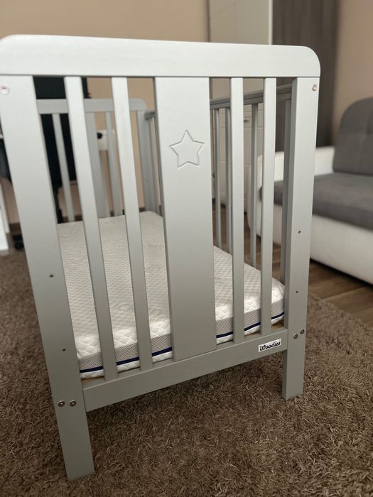 Łóżeczko niemowlęce Star Cot 120x60 + materac Rucken