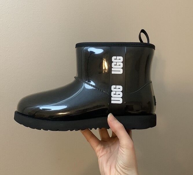 UGG clear mini black угги прозрачные силикон черные оригинал