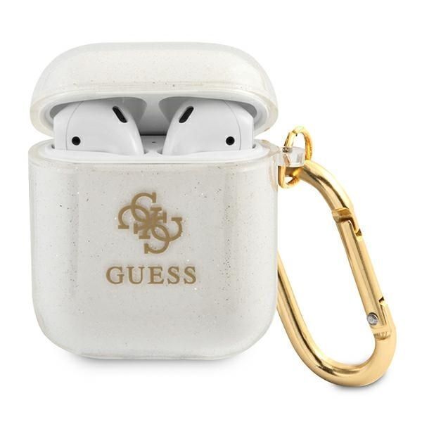 Guess Gua2Ucg4Gt Airpods 1/2 Cover Transparent Glitter Collection