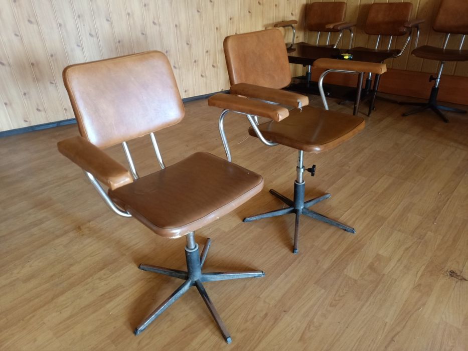 Krzesła obrotowe PRL 5szt. vintage loft