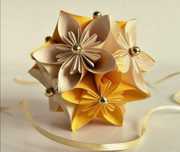Kula kusudama origami modułowe bombka choinkowa święta kula kolczasta
