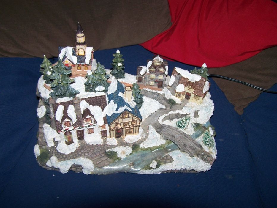 maquete de aldeia iluminada como nova