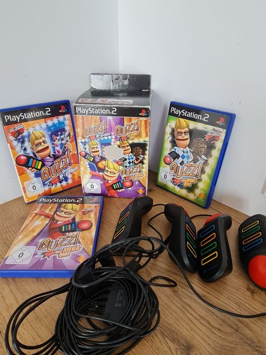 Buzz gra Ps2 zestaw 3 gier plus kontrolery