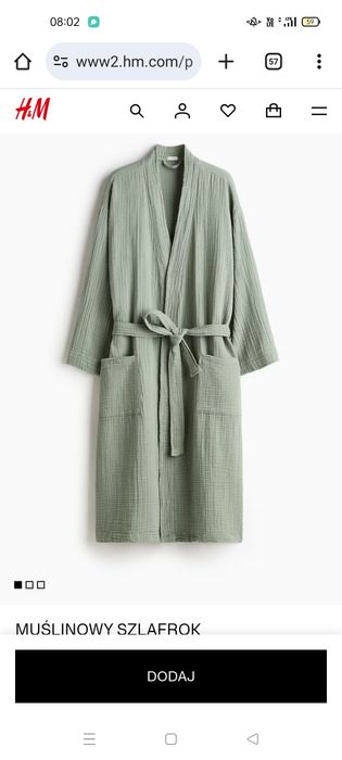 Szlafrok muślinowy h&m