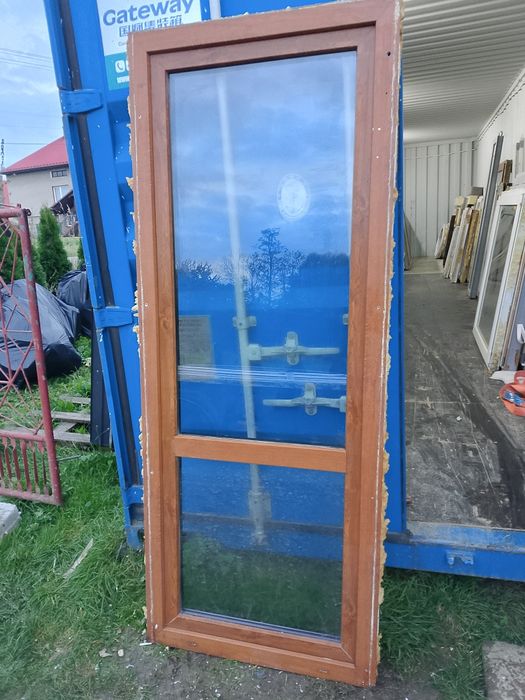 Okno balkonowe 86x218 2szt złoty dąb rozwierne