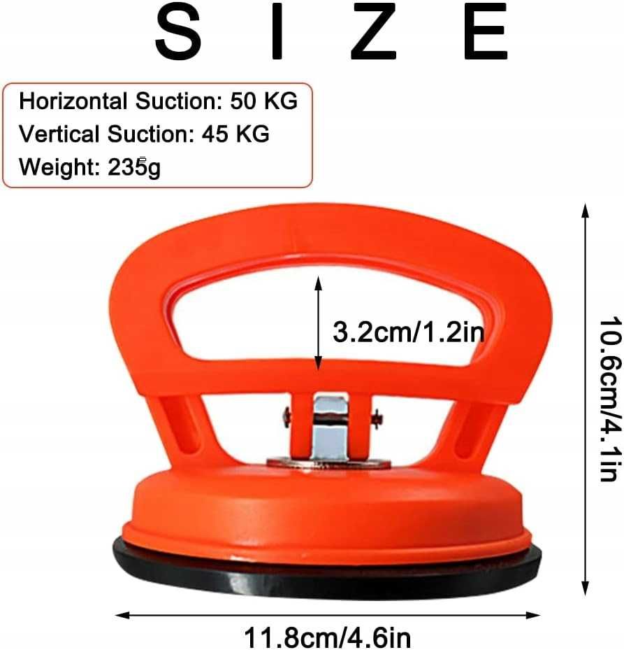 Podnośnik przyssawkowy 2 szt. 12 cm 50 kg do szkła płytek okien