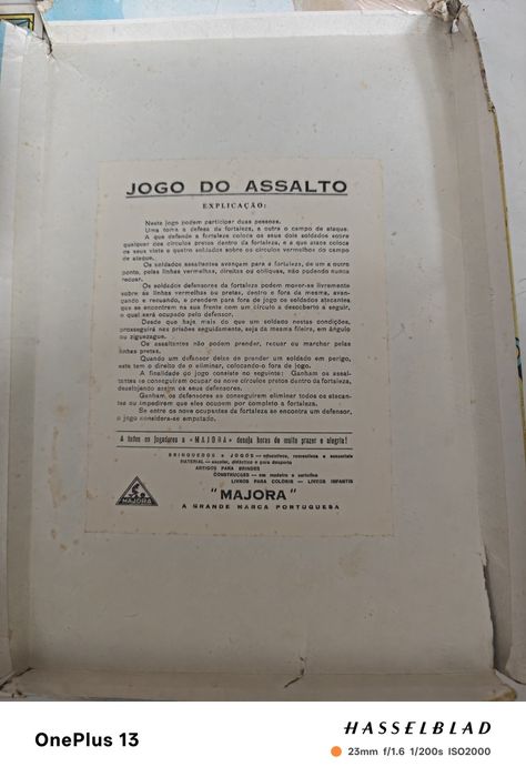 Jogo do Assalto tabuleiro Vintage Majora