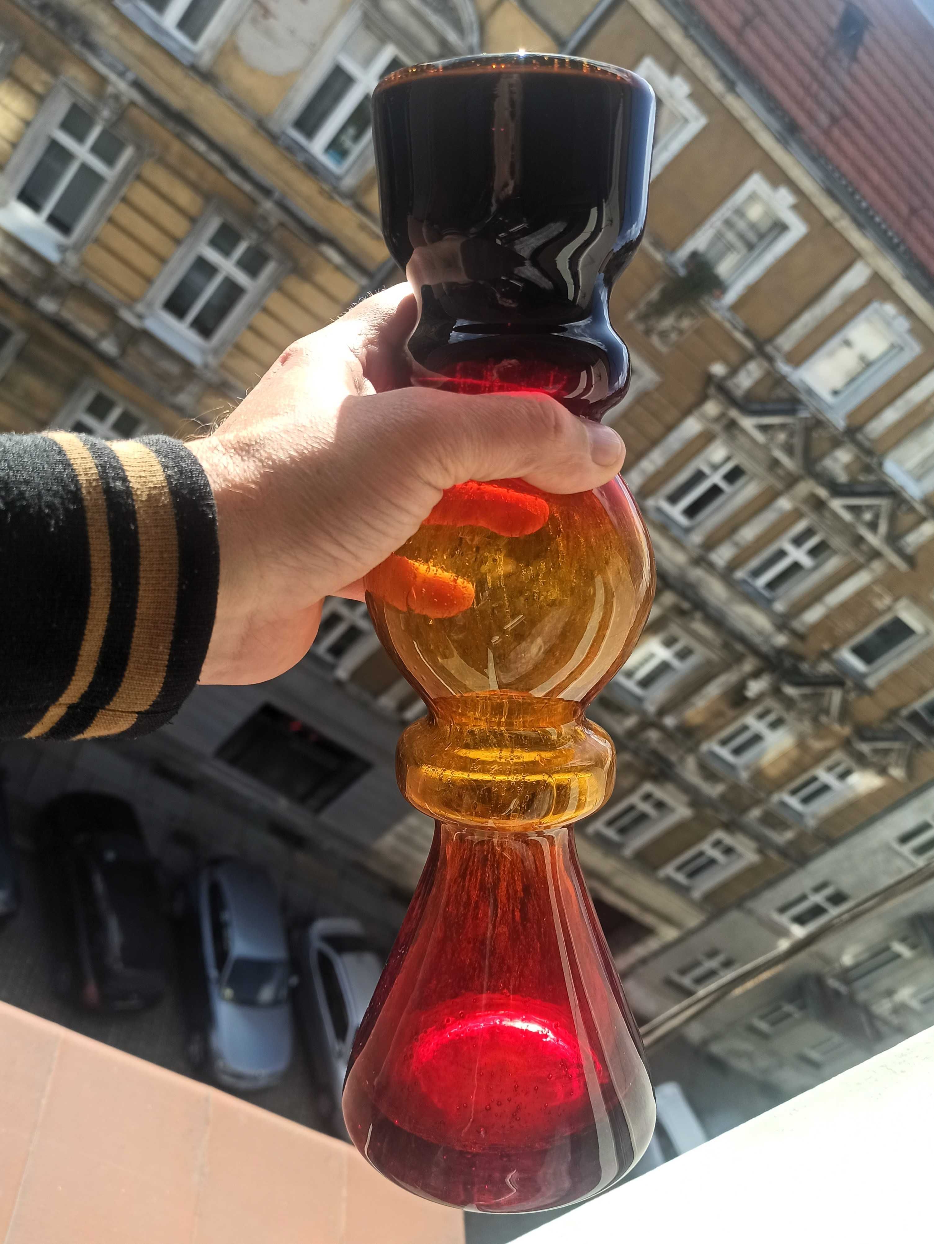 Świecznik wazon Lux II profesora Horbowego antico szkło prl