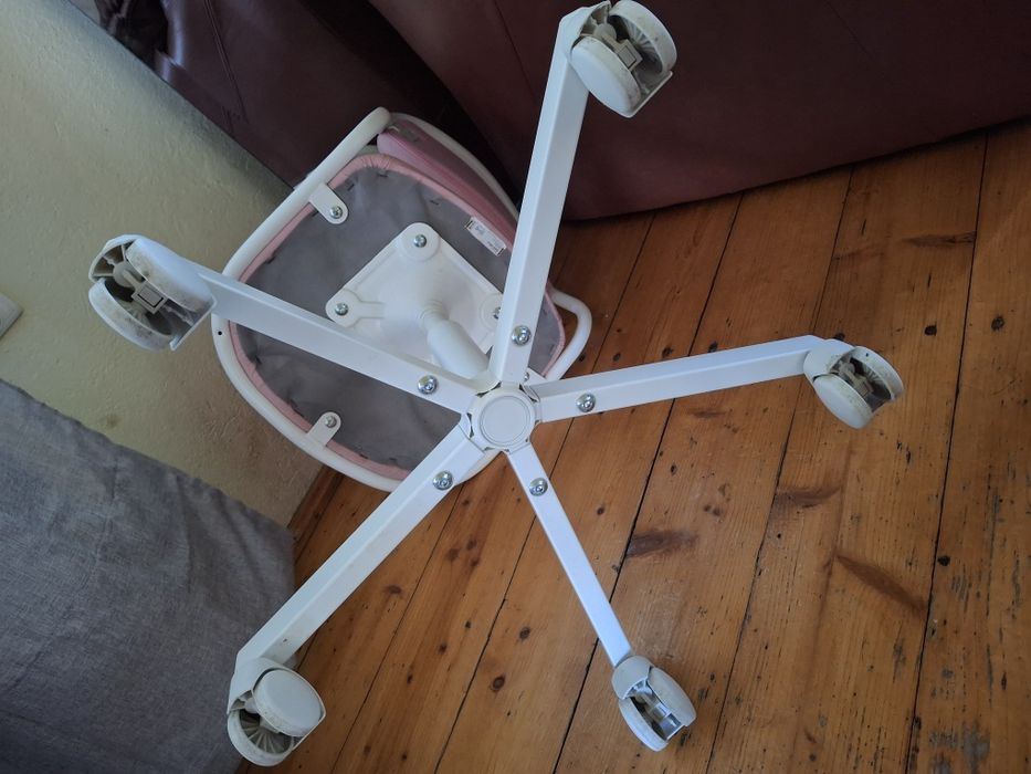 Krzesło biurowe dla dzieci IKEA orfjall białe różowe
