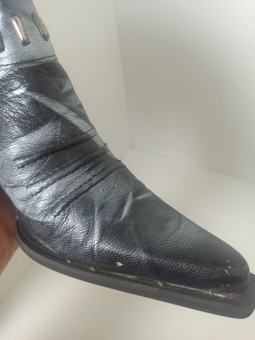 New Rock Avant Garde Ankle Boots Futuristic Buty Skórzane