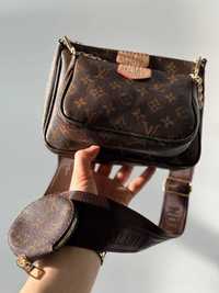 жіноча сумочка Louis Vuitton Pochette Multi Brown Leather