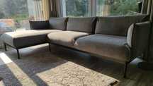 Sofa, narożnik, APPLARYD (Ikea) z szezlongiem, szara