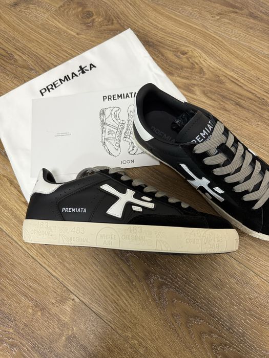 PREMIATA Чорні шкіряні кеди STEVEN, 39 розмір